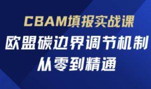 CBAM填报实战课,欧盟碳边界调节机制,从零到精通-网赚资源网