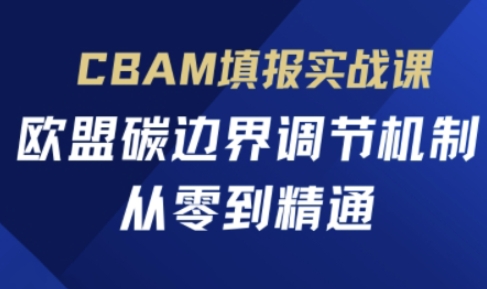 CBAM填报实战课，欧盟碳边界调节机制，从零到精通 - 网赚资源网-网赚资源网