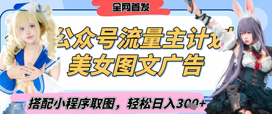2025最新公众号美女图文流量主计划，搭配小程序取图轻松日入3张+(全网首发) - 网赚资源网-网赚资源网