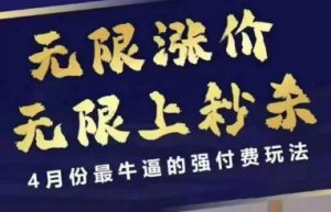 4月12号拼多多线上课,无限涨价,无限上秒杀,4月份最牛逼的强付费玩法-网赚资源网