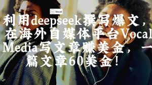 出海搞钱！利用deepseek撰写爆文，在海外自媒体平台Vocal Media写文章挣美金，一篇文章60刀-网赚资源网