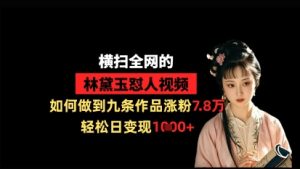 横扫全网的林黛玉怼人视频,如何做到九条作品涨粉7.8万,轻松日变现1k-网赚资源网