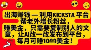 利用kicksta平台帮老外涨粉挣美金,每月收益1000美刀-网赚资源网