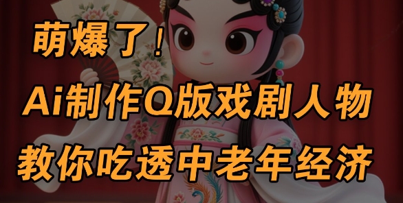 用Ai制作Q版戏剧人物，手把手教你吃透中老年经济，5分钟一个成品，多渠道变现 - 网赚资源网-网赚资源网
