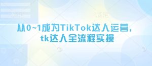 从0~1成为TikTok达人运营，tk达人全流程实操-网赚资源网