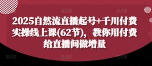 2025自然流直播起号+千川付费实操线上课(62节)，教你用付费给直播间做增量-网赚资源网