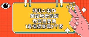 利用AI制作微缩场景视频，老项目复活，1条视频变现2k-网赚资源网