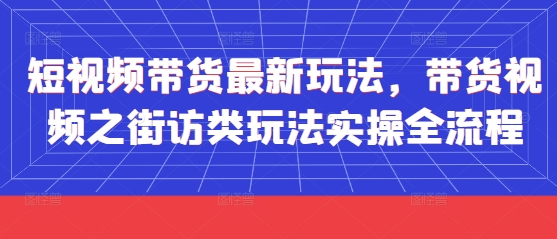 短视频带货最新玩法，带货视频之街访类玩法实操全流程 - 网赚资源网-网赚资源网