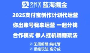 2025支付宝创作者分成计划代运营,纯托管,高分成,合作模式【揭秘】-网赚资源网