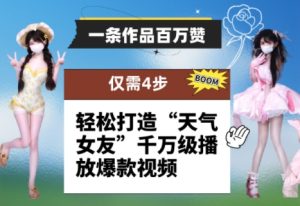 一条作品百万赞! 只需4步,轻松打造“天气女友”千万级播放爆款视频-网赚资源网