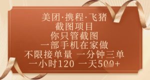 飞猪美团截图项目，你只管截图，一部手机在家做，正规平台无套路，一天5张+【揭秘】-网赚资源网
