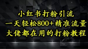 小红书打粉引流,一天轻松500+精准流量,大佬都在用的打粉教程-网赚资源网