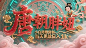用AI克隆“唐朝胖妞”日更3条,平台疯狂推流,小白闭眼复制,当天见效,日入1k+-网赚资源网