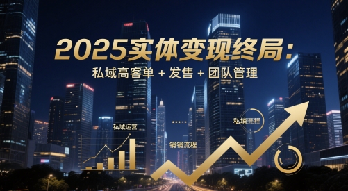 2025实体变现终局：私域高客单+发售+团队管理 - 网赚资源网-网赚资源网
