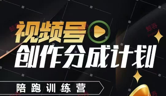 视频号创作分成计划陪跑训练营，手把手教会你如何制作视频，细水长流型项目 - 网赚资源网-网赚资源网
