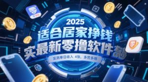 适合居家挣钱2025最新零撸软件，实测单日收入4张，多劳多得 一部手机即可操作【揭秘】-网赚资源网
