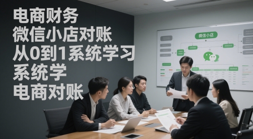 电商财务微信小店对账，从0到1系统学习电商对账-网赚资源网