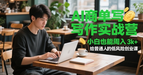 AI商单写作实战营，小白也能周入3k+，给普通人的低风险创业课 - 网赚资源网-网赚资源网