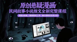 原创悬疑漫画民间故事小说推文全新完整课程, 搭配ai绘画,0基础轻松上手,撸分成和伙伴计划-网赚资源网