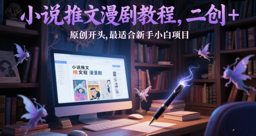 小说推文漫剧教程，二创+原创开头，最适合新手小白项目 - 网赚资源网-网赚资源网