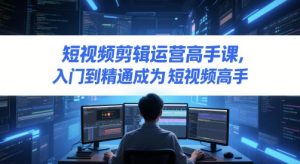 短视频剪辑运营高手课,入门到精通成为短视频高手-网赚资源网