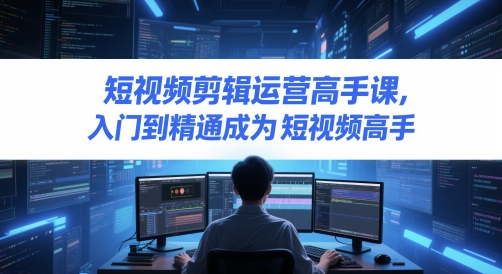 短视频剪辑运营高手课，入门到精通成为短视频高手 - 网赚资源网-网赚资源网