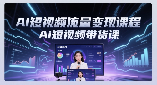 Ai短视频流量变现课程，Ai短视频带货课 - 网赚资源网-网赚资源网