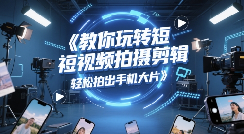 教你玩转短视频拍摄剪辑，轻松拍出手机大片 - 网赚资源网-网赚资源网