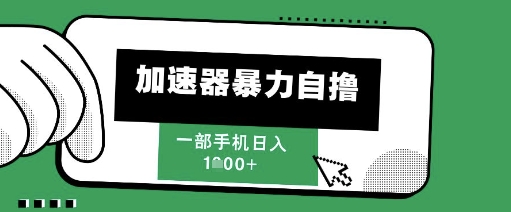 205新风口，加速器暴力自撸，单机日入1k+【揭秘】 - 网赚资源网-网赚资源网