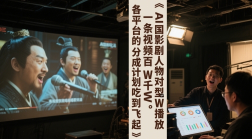 AI三国影视剧人物对口型唱歌玩法，一条视频百W千W播放，各平台的分成计划吃到飞起 - 网赚资源网-网赚资源网