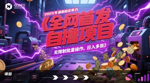 全网首发，2025年最新稳定暴力全自动自撸项目，无限制批量操作，日入多张【揭秘】 - 网赚资源网-网赚资源网