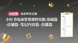 小红书电商带货课程实操：基础篇-选品篇-店铺篇-笔记内容篇-直播篇 - 网赚资源网-网赚资源网