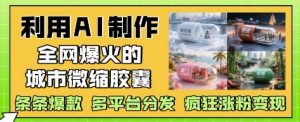 利用AI制作全网爆火的城市微缩胶囊，条条爆款， 多平台分发，疯狂涨粉变现-网赚资源网