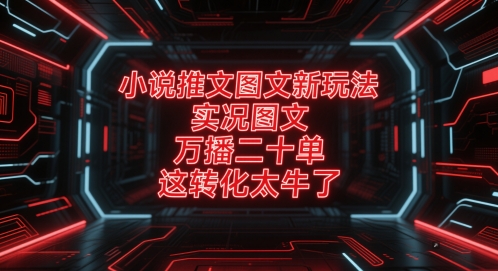 小说推文图文新玩法，实况图文，万播二十单，这转化太牛了！ - 网赚资源网-网赚资源网