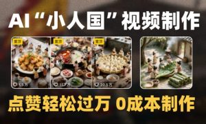 爆款1000W+播放微缩景观迷你小人国AI视频0成本制作全流程教学 - 网赚资源网-网赚资源网