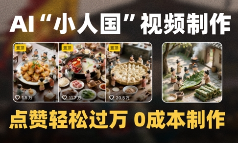 爆款1000W+播放微缩景观迷你小人国AI视频0成本制作全流程教学 - 网赚资源网-网赚资源网