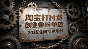 淘宝打付费创业粉单店每天稳定10-20精准粉持续增长【揭秘】 - 网赚资源网-网赚资源网