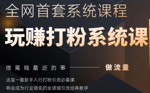 2025行业首套全网全域打粉系统神课,做流量做离钱最近的事,一套新手入行打粉引流必备课-网赚资源网