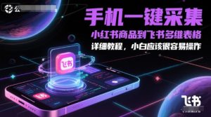 手机一键采集小红书商品到飞书多维表格,详细教程,小白应该很容易操作-网赚资源网