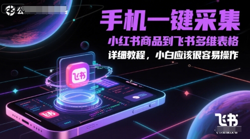 手机一键采集小红书商品到飞书多维表格，详细教程，小白应该很容易操作 - 网赚资源网-网赚资源网
