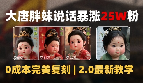 AI大唐胖贵妃说话2.0，40条视频暴涨40w粉，附独家变现攻略 - 网赚资源网-网赚资源网