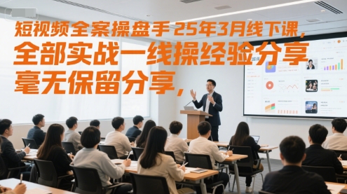 短视频全案操盘手25年3月线下课，全部实战一线操盘手经验分享，毫无保留分享，全是干货 - 网赚资源网-网赚资源网