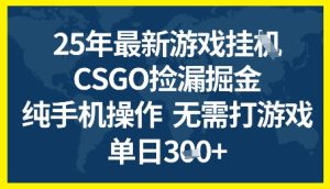25年CSGO游戏搬砖，全自动挂G，不需要玩游戏，手机操作日入3张+【揭秘】-网赚资源网