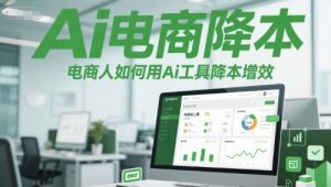 Ai电商降本增效线上课，电商人如何用Ai工具降本增效-网赚资源网