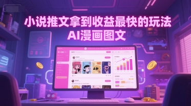 小说推文拿到收益最快的玩法，AI漫画图文 - 网赚资源网-网赚资源网