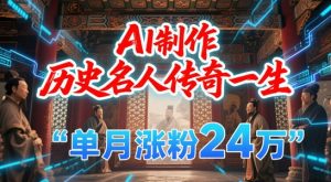 暴力起号!用AI制作历史名人传奇一生,单月涨粉24W,涨粉+变现赛道黑马来了-网赚资源网