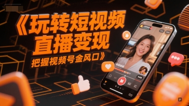 玩转短视频直播变现，把握视频号金风口-网赚资源网