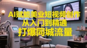 AI赋能美业短视频创作，从入门到精通，打爆同城流量，超级AI工具短视频实操落地-网赚资源网