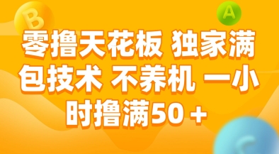 零撸天花板，独家满包技术，不用养机，一小时撸满50+，收益稳定【揭秘】-网赚资源网