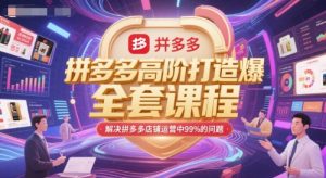 拼多多高阶打造爆款全套课程,解决拼多多店铺运营中99%的问题-网赚资源网